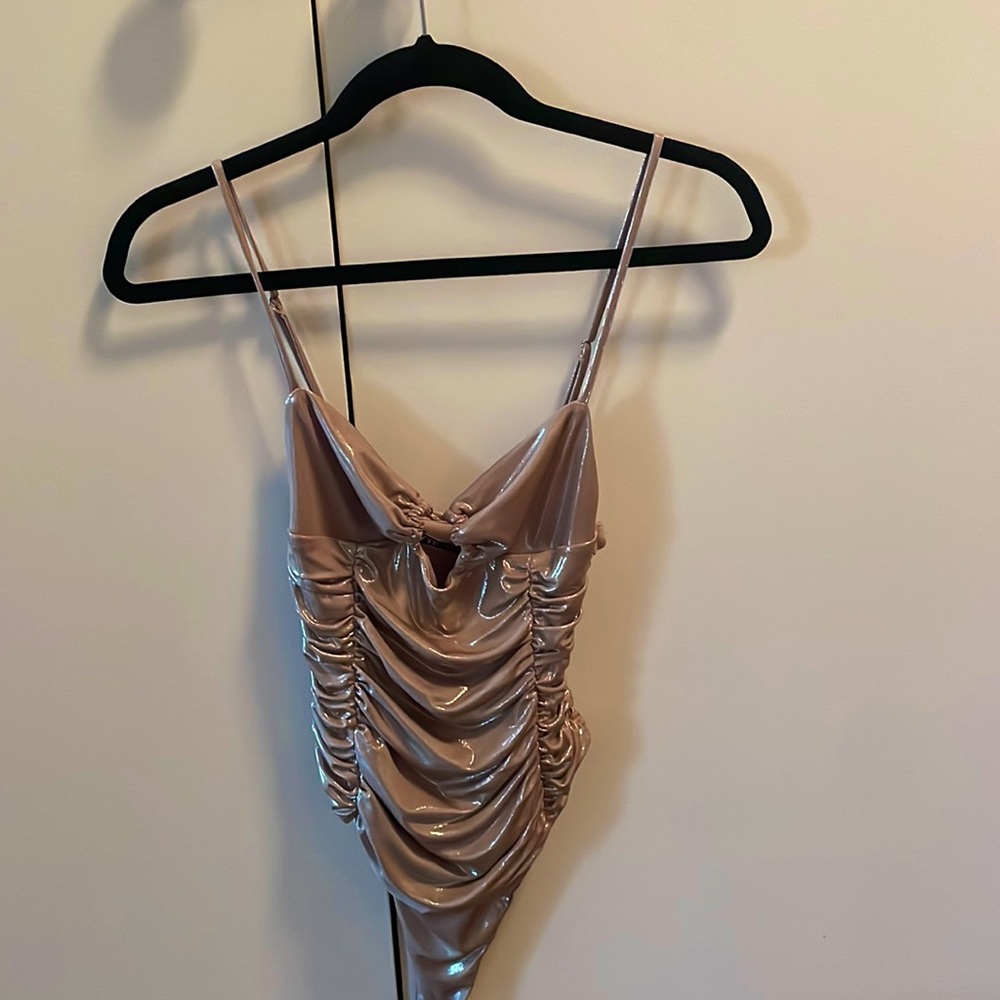 Metallic Zara Riched Bodysuit